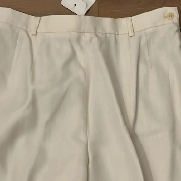Talbots | NEW cream viscose/linen trouser pants women’s size 12 high rise taper - Picture 3 of 10